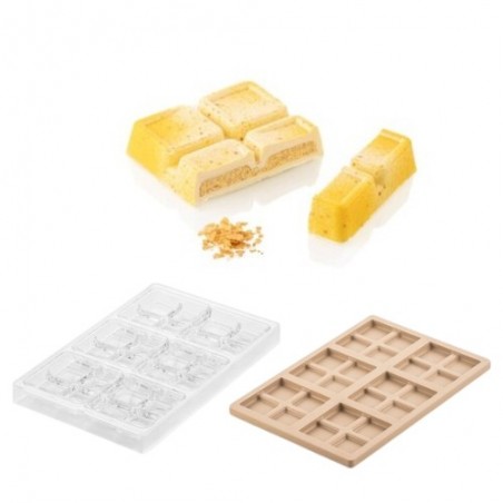 SILIKOMART TRITAN PRALINE MOULD CH021 KIT BLOCCO T 7,5X7,5XH1,6CM + ICH021 SILICONE MOULD