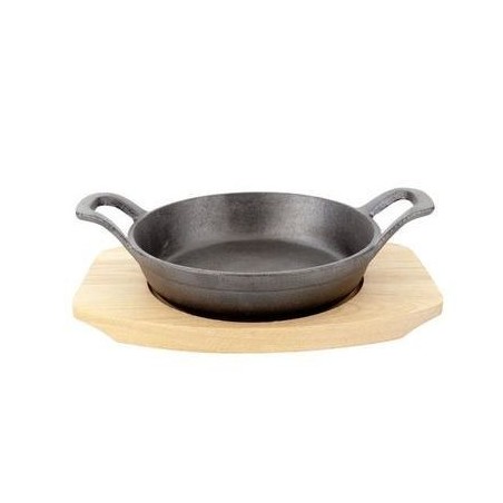 C&T PLAT A GRATIN FONTE 2 ANSES 16CM S/PLANCHE BOIS