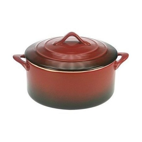 TERRINE ROUGE RONDE A/C 10XH5CM