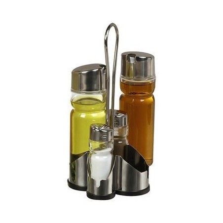 MENAGERE ECO INOX 18/8 - SEL+POIVRE+HUILE+VINAIGRE N.088760