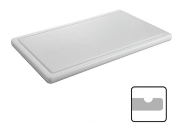 PLANCHE POLY BLANC 50X30X2 A/RIGOLE