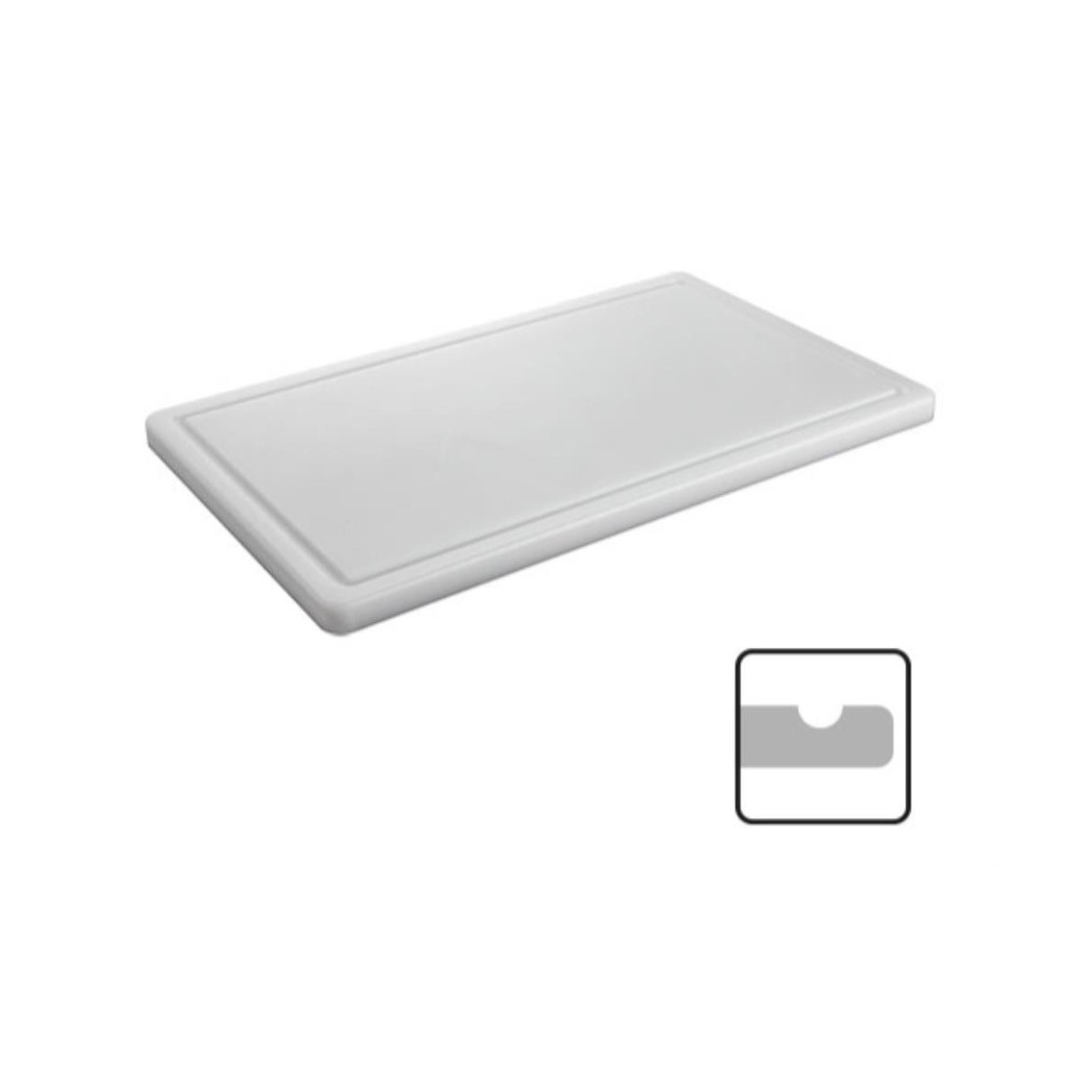 PLANCHE POLY BLANC 50X30X2 A/RIGOLE