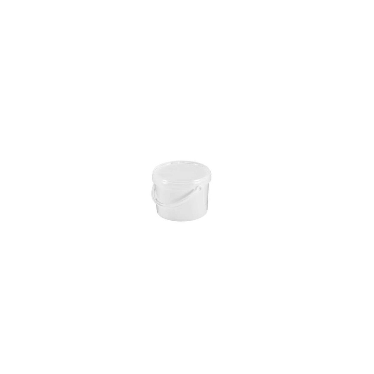 SEAU PLASTIQUE ALIM BLANC 2.8L A/COUVERCLE ANSE PLASTIQUE 