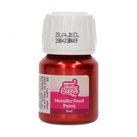 FUNCAKES PEINTURE ALIMENTAIRE 30ML ROUGEMETALLIQUE