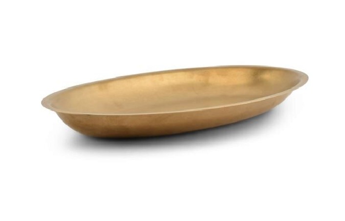 Serveerschaal 30x18,5xH2,5cm antique goud Serve