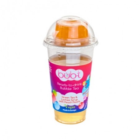 BUB-T THÉ VERT AROMATISÉ LITCHI ET PERLES PÊCHE 460ML 