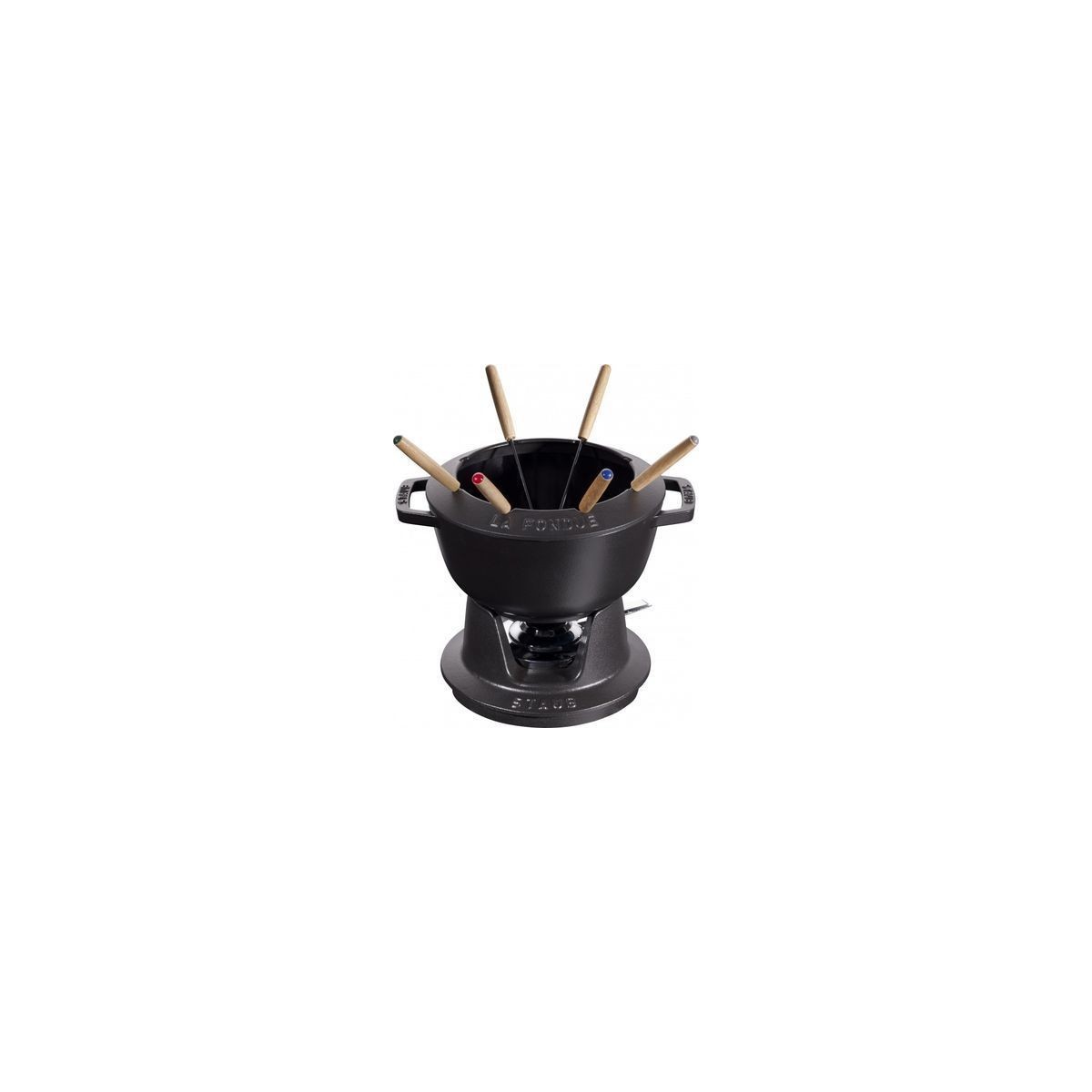 STAUB SET A FONDUE RONDE NOIR  20CM -1.75L