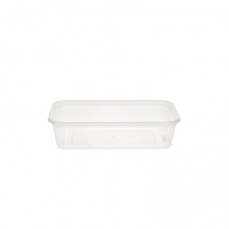 MICROWAVEABLE TRANSPARENT PP TRAY 500ML 25PCS