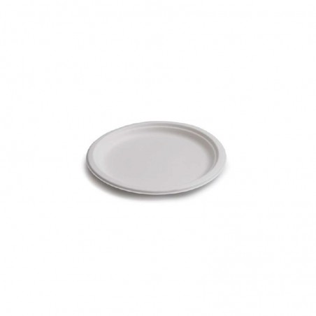 ASSIETTE RONDE PULPE DE CANNE BLANC Ø26CM 50PCS