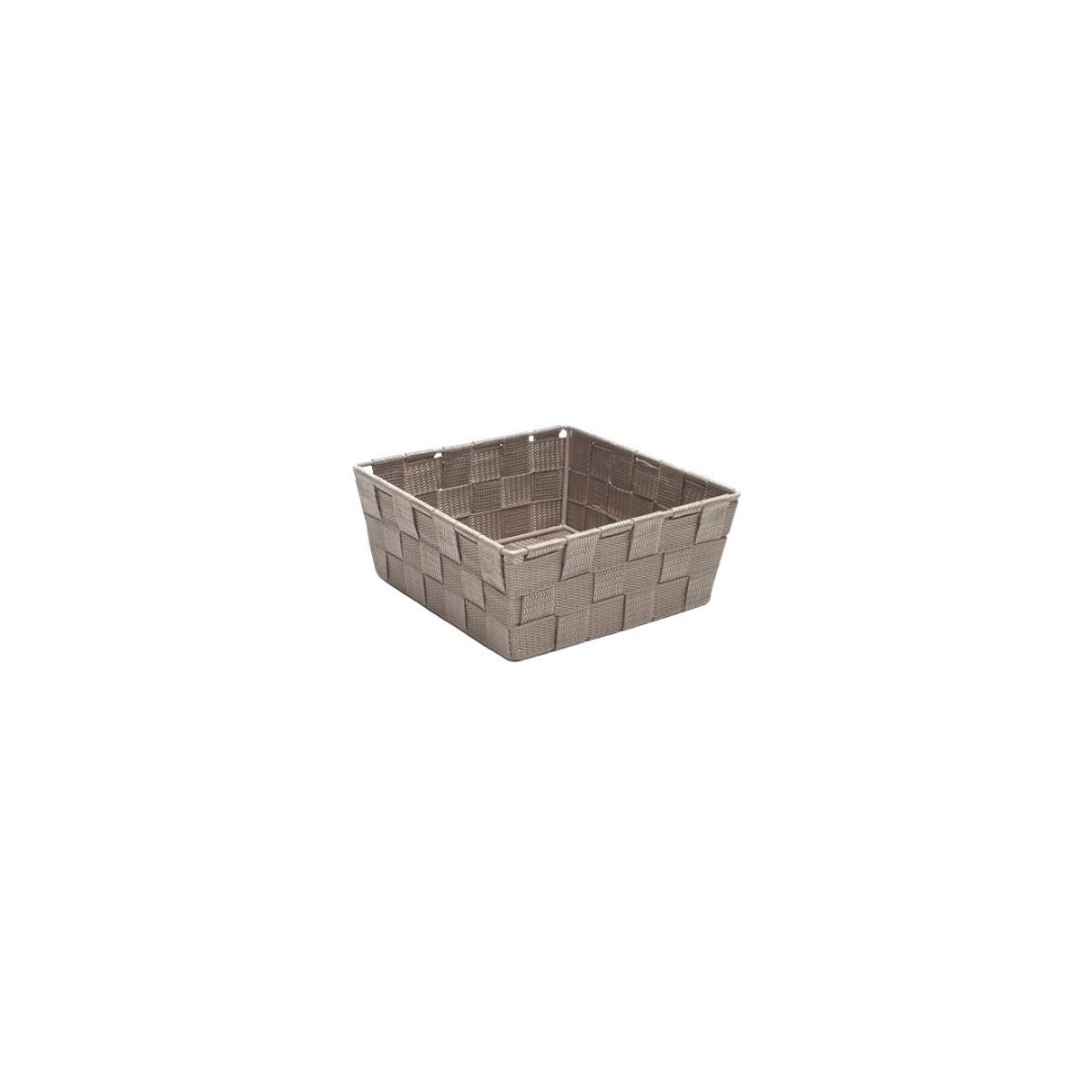 SMALL SQUARE TAUPE ROPE BASKET 20X20XH8CM