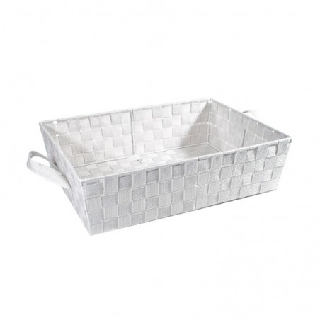 EXTRA LARGE RECTANGULAR LIGHT GRAY ROPE BASKET 45X33XH12CM