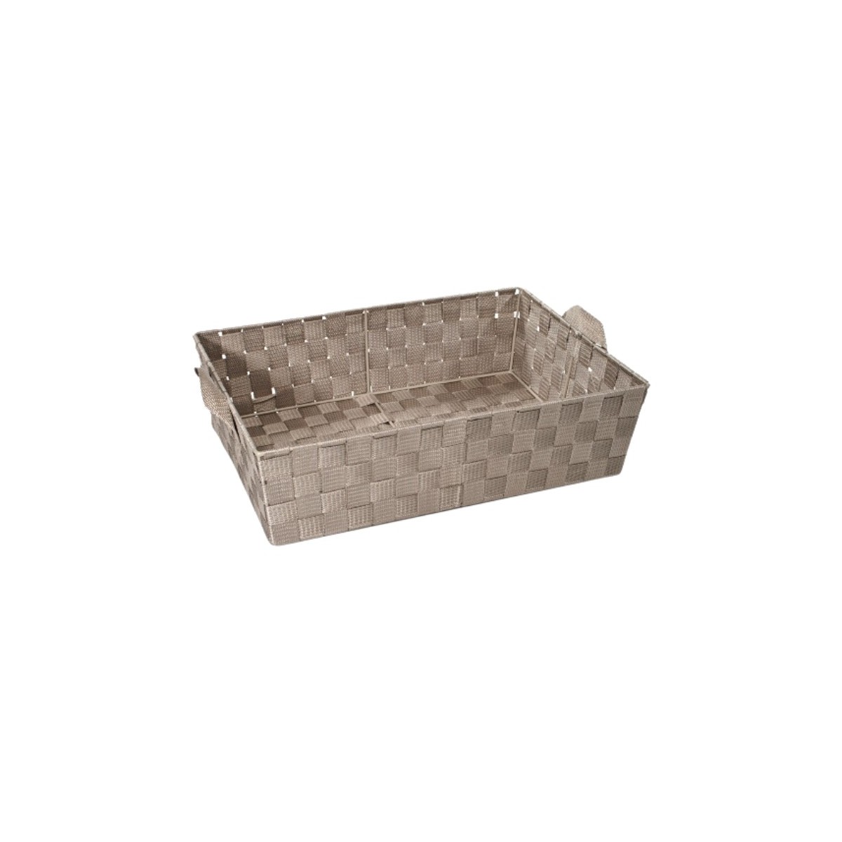 EXTRA LARGE RECTANGULAR TAUPE ROPE BASKET 45X33XH12CM