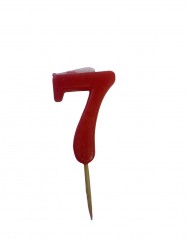 BOUGIE CHIFFRE PM PIC ROUGE N°7 12PCES