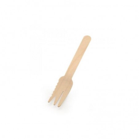 SERRATED WOODEN FORK 14CM 250PCS