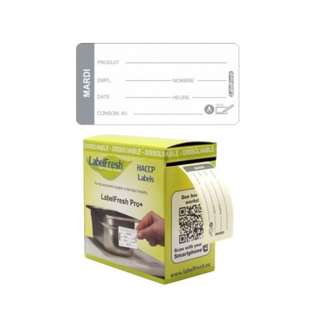 LABELFRESH PRO 250 WATER-SOLUBLE LABELS 3X6CM TUESDAY