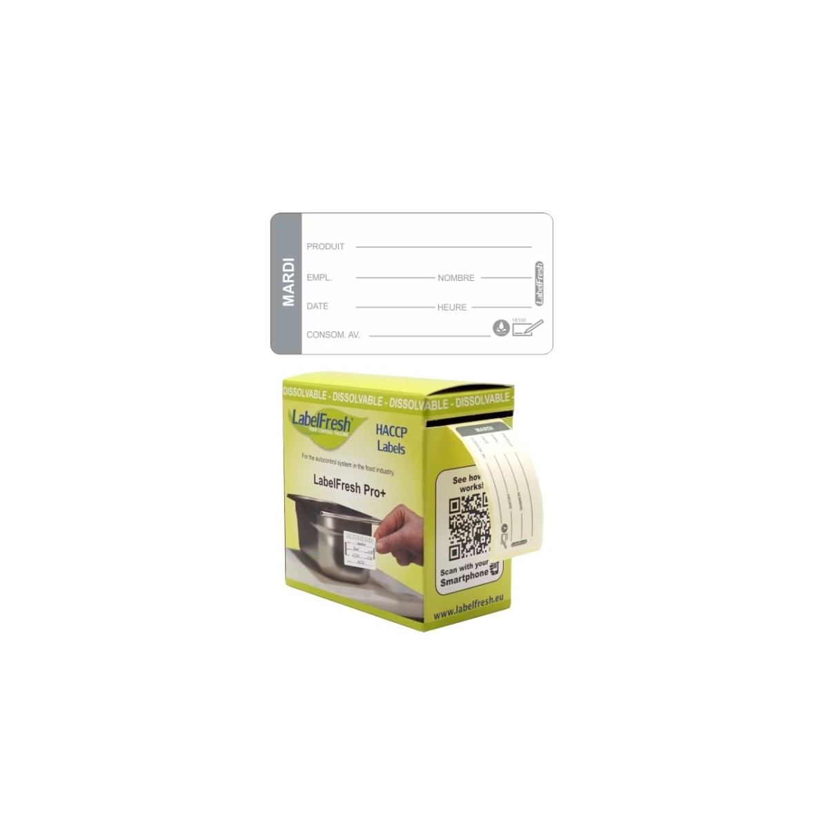 LABELFRESH PRO 250 WATEROPLOSBARE ETIKETTEN 3X6CM DINSDAG