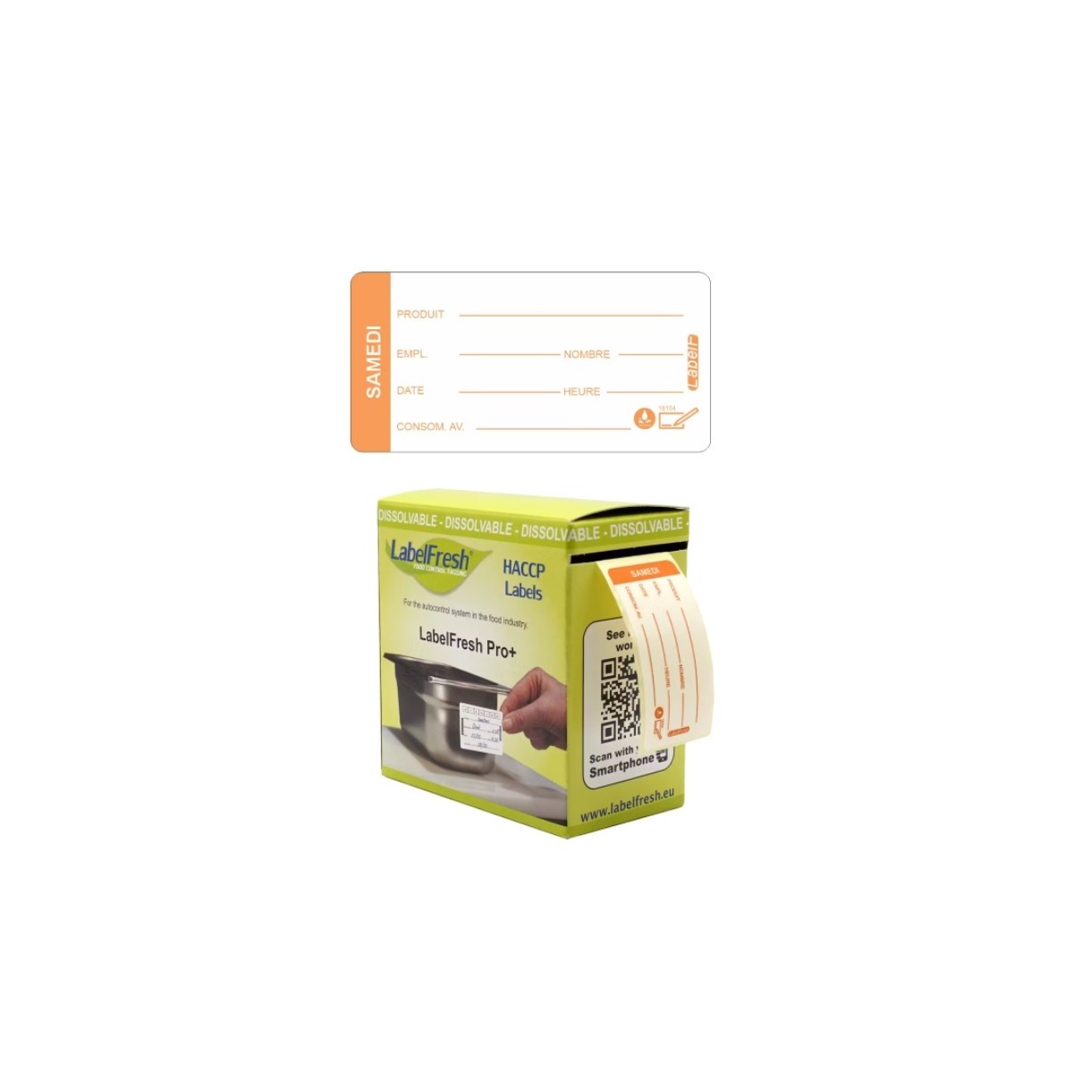 LABELFRESH PRO 250 ETIQUETTES HYDROSOLUBLES 3X6CM SAMEDI