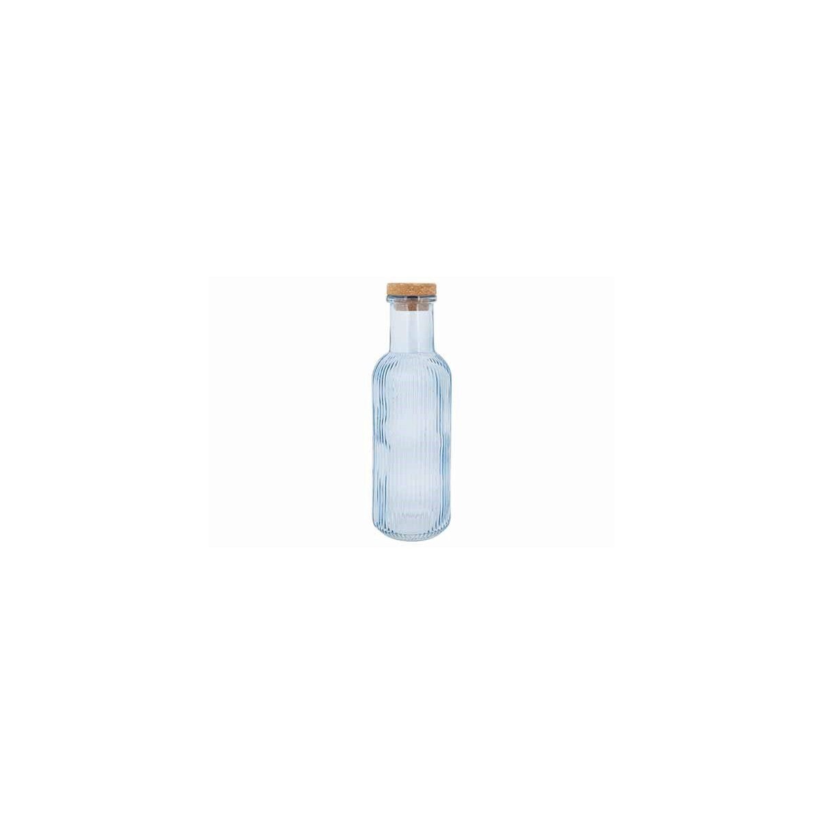 C&T RAYA BOTTLE GLASS BLUE 1L A/CORK LIEGE  8.7xh27.8cm