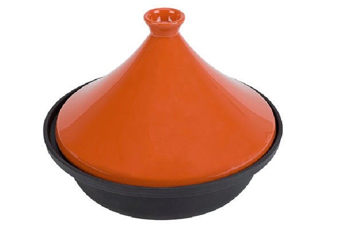 C&T TAJINE BLACK/ORANGE CAST IRON BASE 30CM ALL BU