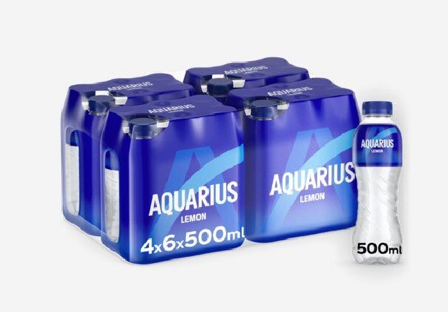 AQUARIUS LEMON SPORT 24 X 50CL BOTTLE  TRAY