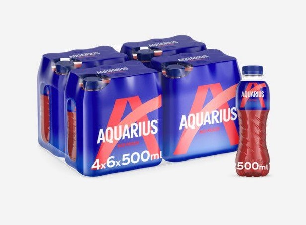 DRINK AQUARIUS RODE PERZIK SPORTDRANK 24 X 50CL  TRAY