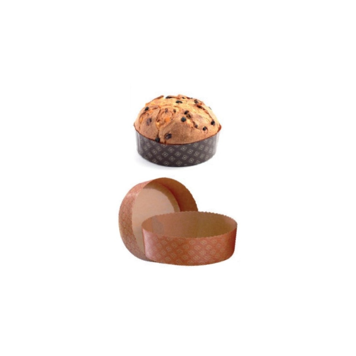 MOULE A MANQUE PANETTONE PAPIER Ø15,5CM HT5,5CM 50PCS