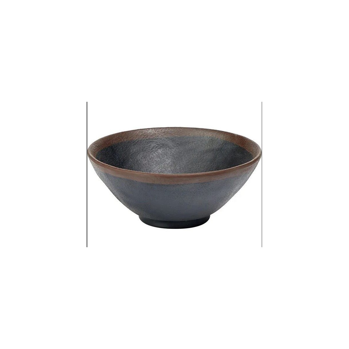 APS MARONE ROUND MELAMINE SALAD BOWL 14XH6CM -0.3L BLACK BROWN EDGE