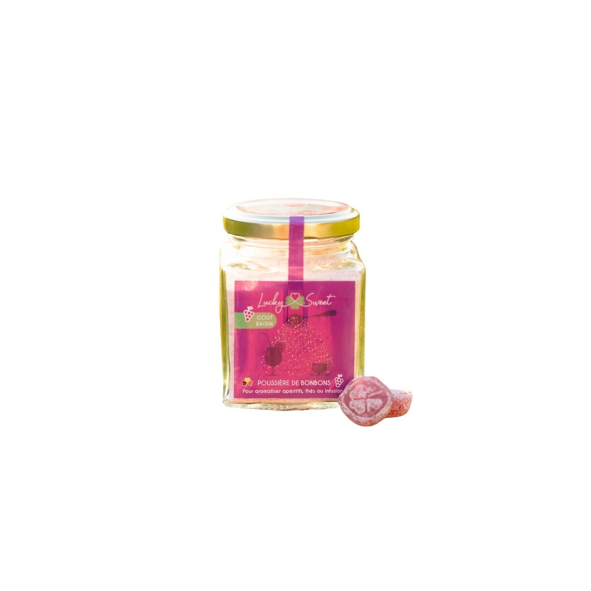 BONBON LUCKY SWEET POUSSIERE DE RAISIN 150GR 