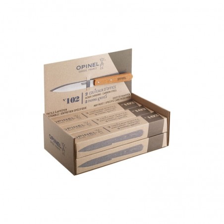 OPINEL COUTEAU OFFICE CARBONE N°102 2PCS ACIER/BOIS 