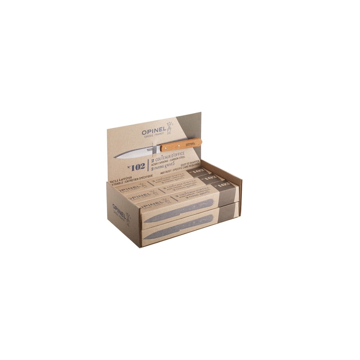 OPINEL OFFICEMES KOOLSTOF N°102 2 STUKSSTAAL/HOUT