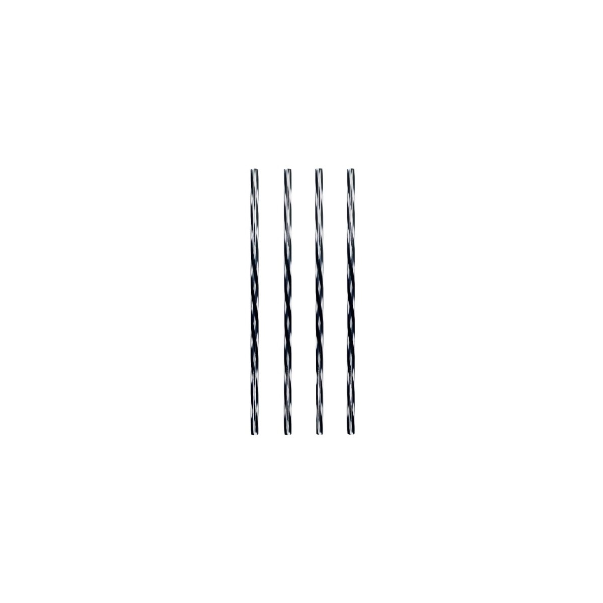 PP JUMBO COCKTAIL STRAWS 25CM BLACK AND TRANSPARENT 100PCS