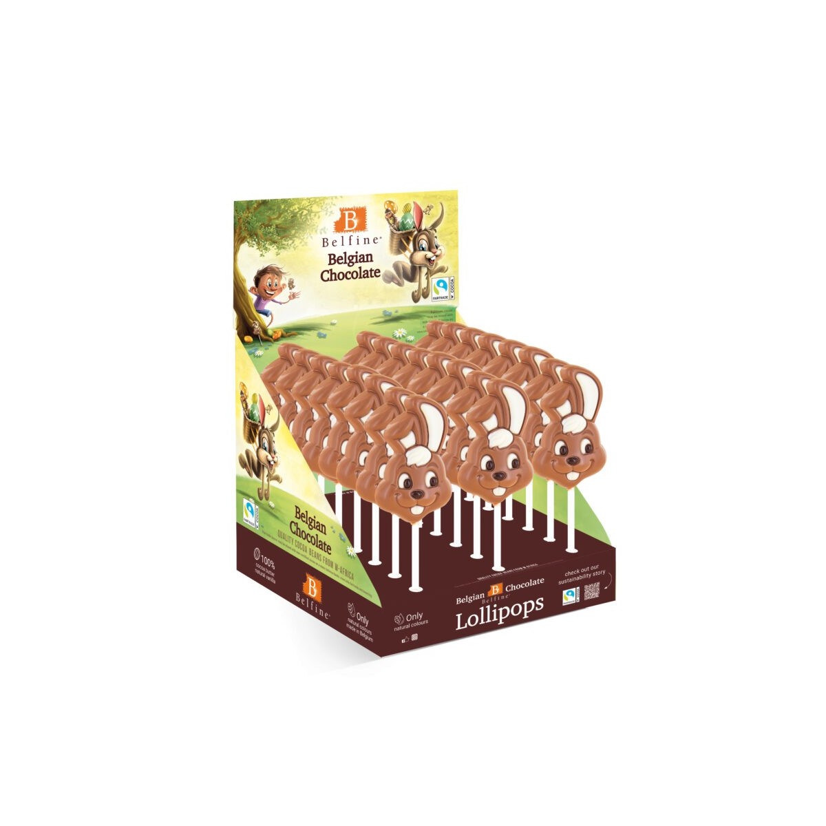 LOLLY'S CHOCOLADE KONIJN BINKY 16,2CM 35GR 21STUKS