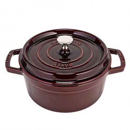 STAUB BURGUNDY ROUND CASSEROLE 24CM-3.80L