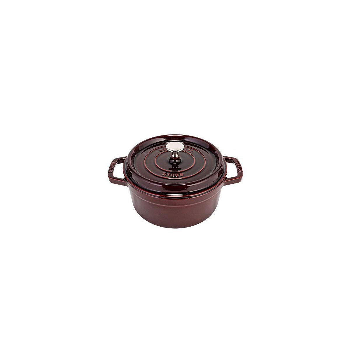 STAUB BURGUNDY ROUND CASSEROLE 24CM-3.80L