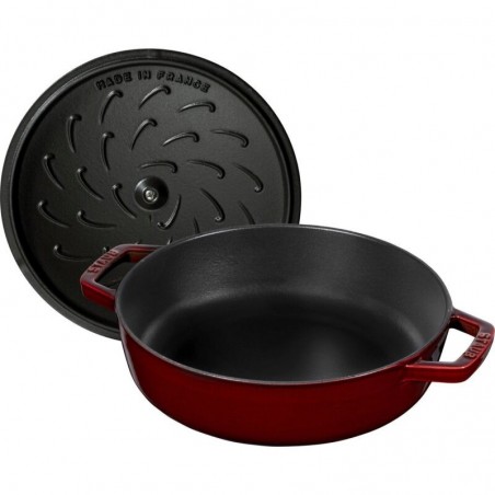 STAUB COCOTTE RONDE BORDEAU BASSE 28CM