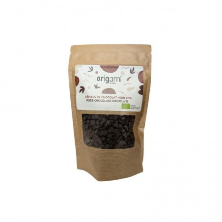 ORIGAMI DARK CHOCOLATE CHIPS 72% - HAITI  BIO  250 GR