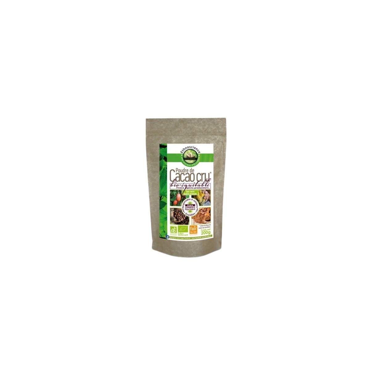 ECOIDEES RAUWE CACAOPOEDER  BIO  200 GR