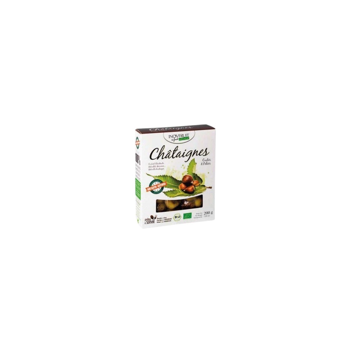 INOVFRUIT CHATAIGNES CUITES & PELEES  BIO  200 GR