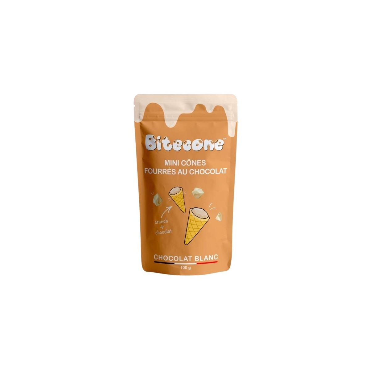 BITECONE MINI CONE FOURRE AU CHOCOLAT BLANC 30%  100GR