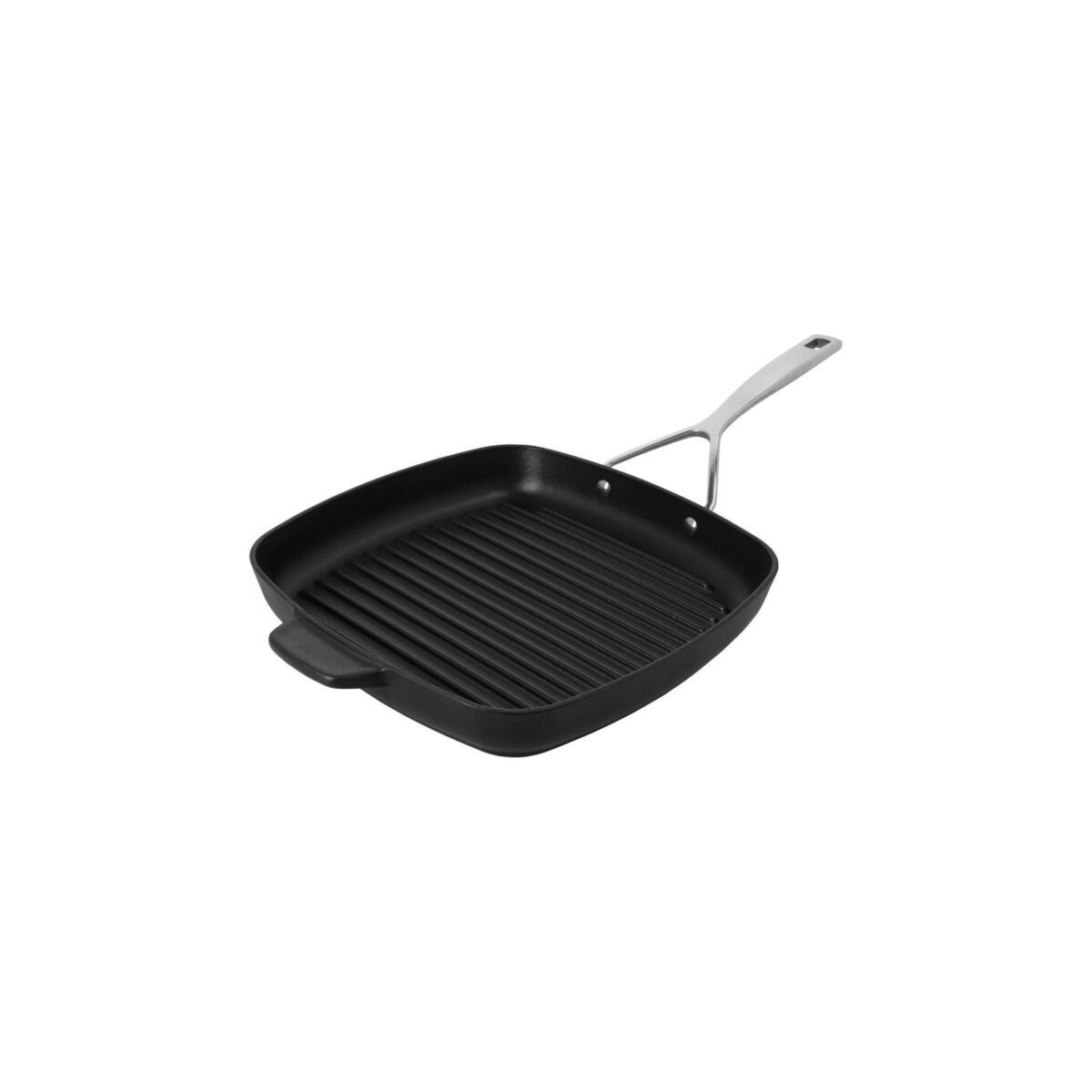 DEMEYERE SPECIALITES 5 GIETIJZEREN GRILL 28X28CM MET ROESTVRIJ STALEN HANDVAT