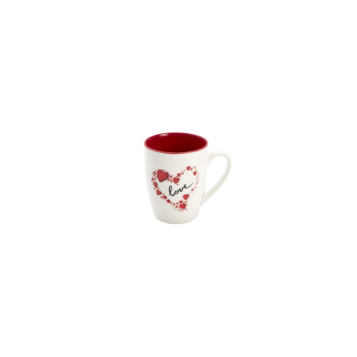 MUG LOVE DANS UN COEUR Ø8,5CM H10,5CM