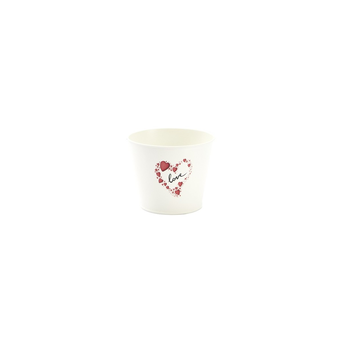 POT EN ZINC LOVE DANS UN COEUR Ø11,5CM H9CM