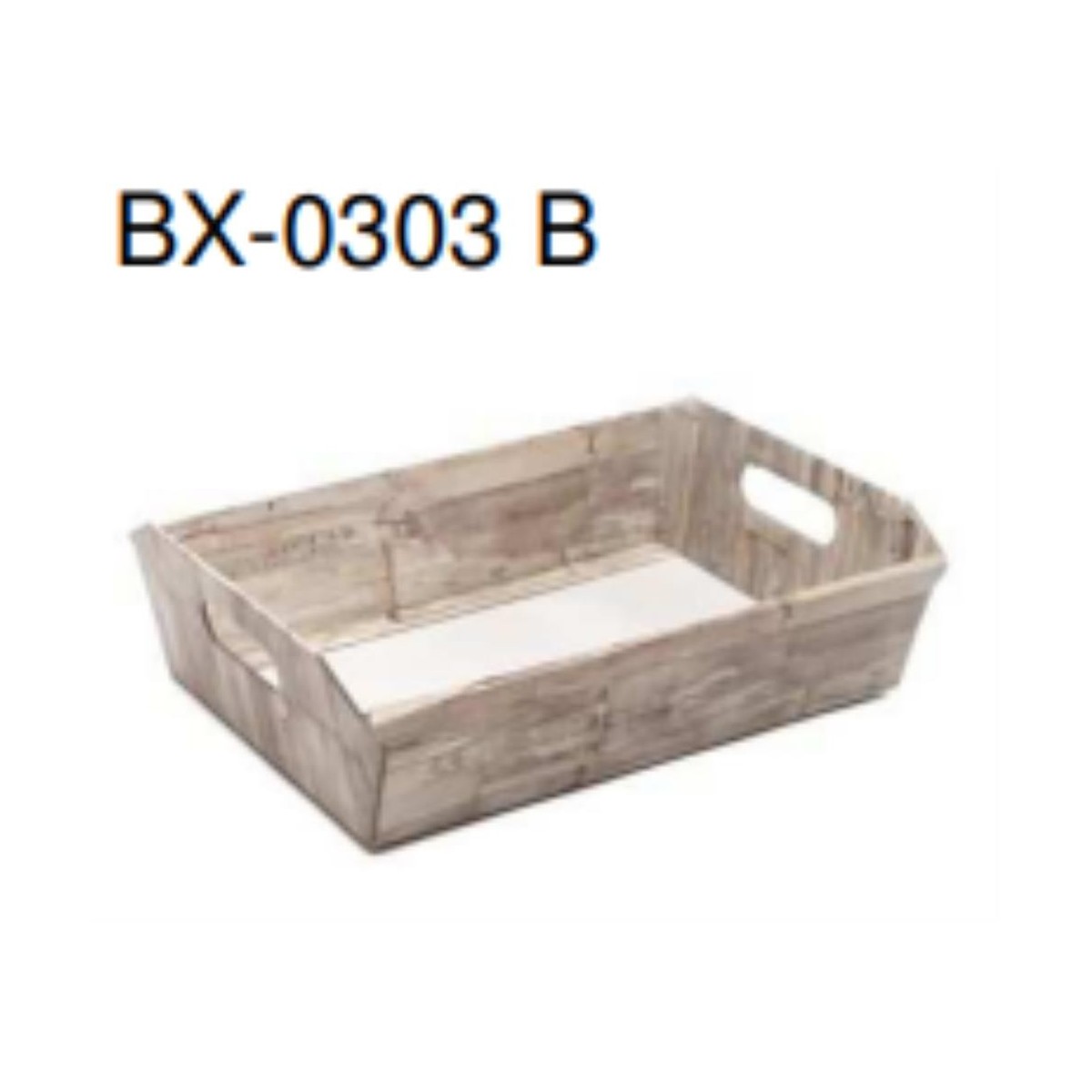 PANIER CARTON WOOD AVEC ANSES 34X26X8/9.5CM