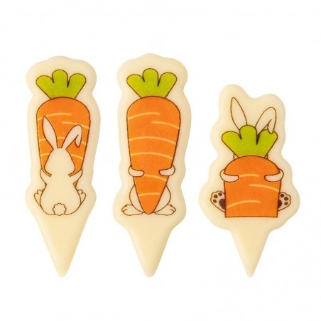 2000680 SET VAN DRIE BUNNY'S MET WORTELS 3 CM 120PCS OP/ORDER