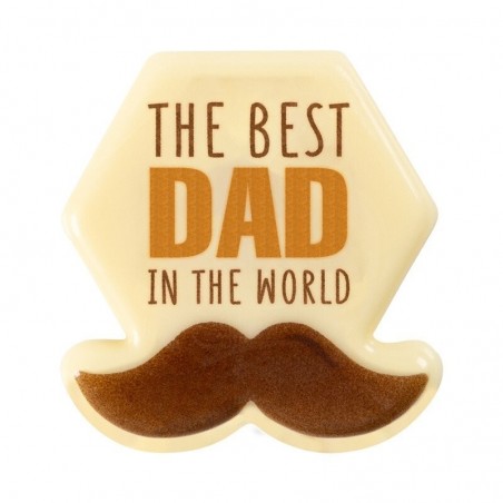 2011035 PLAQUETTE MOUSTACHE BEST DAD 3,8 CM 120PCS S/CDE