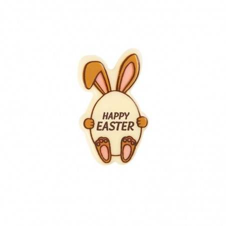 2069553 RABBIT WITH EGG HAPPY EASTER 4,5X3 CM 125PCS ON/ORDER